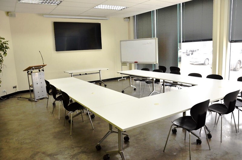 Meeting room with large screen